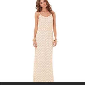 Lilly Pulitzer gold chevron deanna maxi like new!